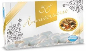 Confetti Maxtris Anniversari Dorati incartati. Confezione da 1 Kg.