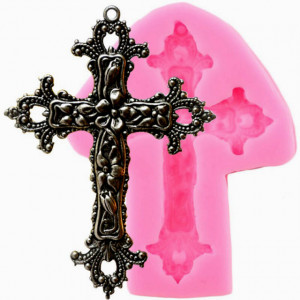Croce Barocca decorata. Baroque Cross Silicone Molds Relief. Stampo in silicone