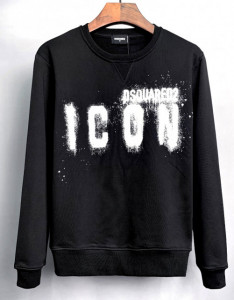 Felpa Nera. Dsquared2 White Icon Logo Sweatshirt