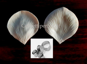 Grande Petalo Rosa 9 cm in silicone + 5 Cutter in Metallo dentati