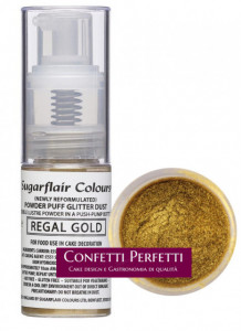 Oro Regale. Colorante Spray in polvere. Pump Spray Glitter Regal Gold. Sugarflair