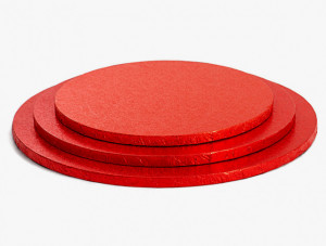 Rosso. Cake Board Tondo da 25 a 40 cm. Vassoio da 13 mm per Torte