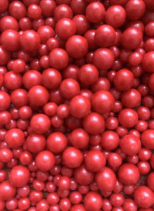 Sprinkle Glitter di Zucchero. Perle Rosso Natale, 2, 3, 4, 5, 7, 10mm. 100 gr.
