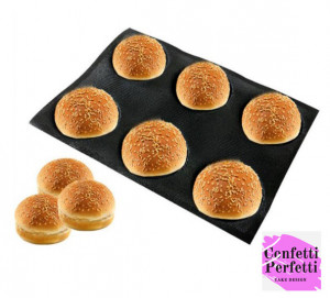 Stampo Microforato 6 Hamburgher in silicone e fibra di vetro