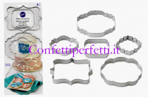 Stemma e Cornice. Set di 6 Tagliapasta in metallo. Wilton