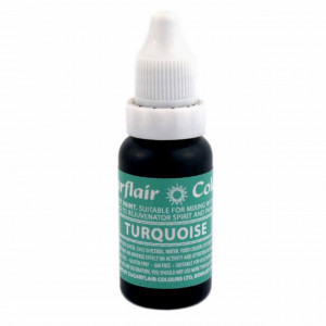 Turchese Tiffany. Vernice a Gocce. Per Panna Creme Burro e Pasta di Zucchero. 14 ml. Sugarflair