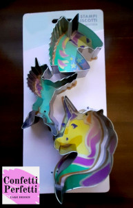 Unicorno. Set di 3 grandi tagliapasta in metallo