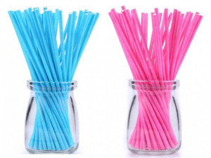 10 Stecche colorate Rosa o Azzurro. Altezza 11.5 cm per Cake Pops
