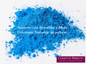 Azzurro con Spirulina e Mela in polvere. Colorante Naturale. 100% Vegano. 90 gr.