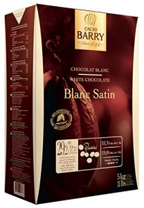 Blanc Satin. Extra Bianco 29.2% con Caramello e Vaniglia. Cioccolato. Cacao Barry