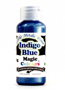 Blu. Colorante Metallizzato per Pittura. Indingo Blue. Kosher e Gluten Free. Magic Colours