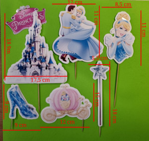 Cake Topper Cartoni Animati. Personalizzato con Personaggio e Testo. Set di 6 topper