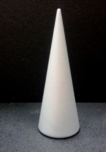Cono in polistirolo diametro 4 x 7 cm di altezza.