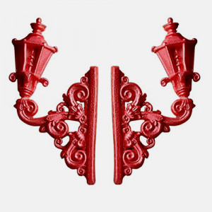 Doppi Lampioni decorati. Barocco Vintage. Stampo in silicone