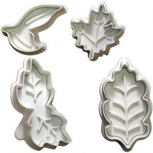 Foglie varie. Set di 4 Stampi espulsione Tagliapasta.