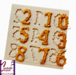 Numeri Decorati. Stampo in silicone