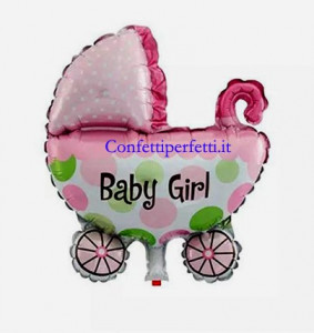 Palloncino gigante in Mylar a forma di Carrozzina per bambina