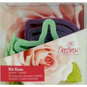 Rosa. Stampi compresi di sepalo. Decora per il cake design