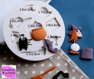 Strega. Stampo Halloween con 8 forme