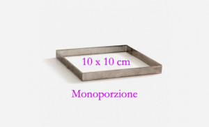 10 x 10 x 3.5 cm. Stampo Quadrato Microforato per Crostata. Decora.