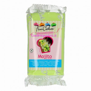 Aromatizzata al Mojito. Senza Alcool. Verde. Pasta di zucchero senza Glutine. FunCakes