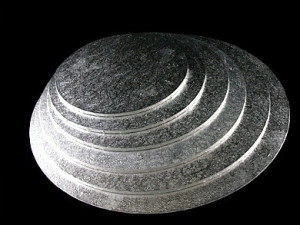 Cake Board da 20 a 80 cm. Argento. Vassoio Tondo con spessore 13 mm