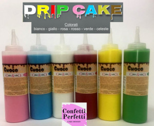 Drip Cake. Topping Cioccolato in molti colori