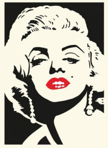 Marilyn Monroe. Grande Stencil di 43 cm.