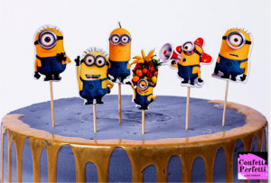 Minions Cake Topper. 24 Sagome colorate