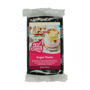 Nera. Pasta di zucchero FunCakes. 250 gr. Kosher e senza Glutine