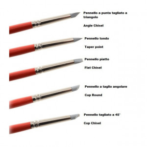 Pennello 2 mm in Silicone. Set di 5 pennelli. Modecor