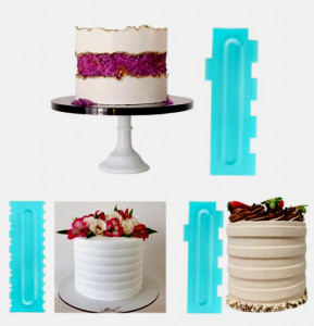 Set "B" di 3 Spatole. Pettine e Spatola per decorazione Bordi