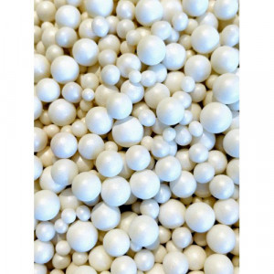 Sprinkle Glitter di Zucchero. Perle Bianche, 2, 3, 4, 5, 7, 10 mm. 100 gr.