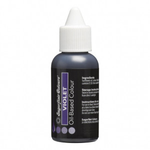 Viola. VIOLET. Colorante a base Olio per Cioccolato, Crema al burro, Pasta di Zucchero e Panna. 30 ml. Sugarflair