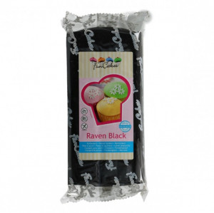 1 Kg. Nero assoluro. Pasta di zucchero FunCakes. Raven Black