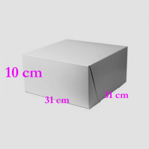 21 x 21 Altezza 10 cm. Bianca. Elegante Scatola Quadrata per Torta e Dolci