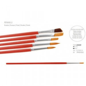 6 Pennelli per dipingere e decorare. Pennello in Setole Nylon