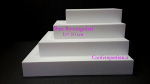 Altezza 10 cm Rettangolare.Basi in polistirolo per Torte Dummy