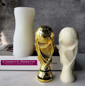 Coppa del Mondo di Calcio di 12.5 x 4.5 cm. Stampo in silicone anche per Candele