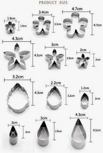 Foglie e Fiori. Set di 12 Cutter stampi in metallo.