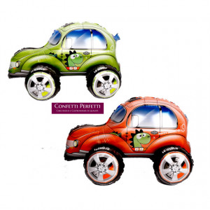 Macchina Fuoristrada 3D. Palloncino XL Metal Mylar di 57 x 38. Verde o Rossa. Gonfiabile ad Aria