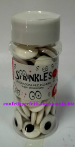 Occhietti o Bulbi Oculari di zucchero Grandi 1.8 cm. Senza Glutine. Modecor.