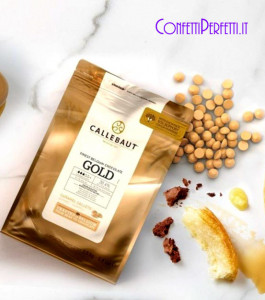 Oro.Cioccolato con Caramello intenso. Callets Gold. Callebaut