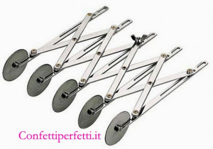 Pantografo Tagliapasta Multiplo con 5 rotelle lisce in acciaio Inox.