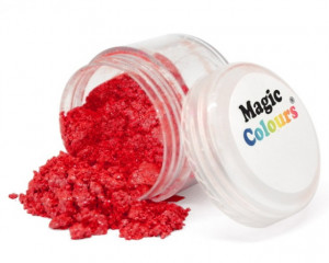 Rosso con effetti Metallici molto Luminosi e Scintillanti. Colorante Lipo in polvere. Sparkle Lustre Magic Colour