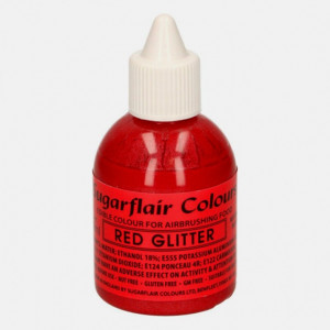 Rosso Fluo 60 ml Glitter. Colorante liquido anche per Aerografo. Sugarflair