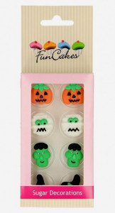 Set di 8 decorazioni in zucchero a tema Halloween. FunCakes