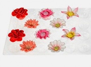 Supporto modella fiori Tondi 8 cavità da 5 cm per il cake design
