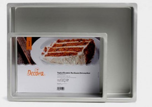 Teglia Professionale Rettangolare 30 x 40 cm h.10 cm. Tortiera In Alluminio anodizzato. Decora