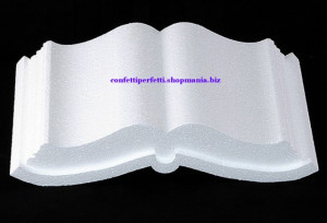 30 x 20 cm. Libro aperto di polistirolo